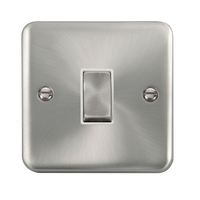 Click Deco Plus DPSC411WH 10AX Ingot 1-Gang 2-Way Plate Switch - Satin Chrome (White)