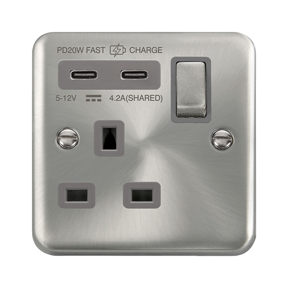 Buy Click Deco Plus DPSC595GY 'Ingot' 13A 1 Gang Switched Safety ...