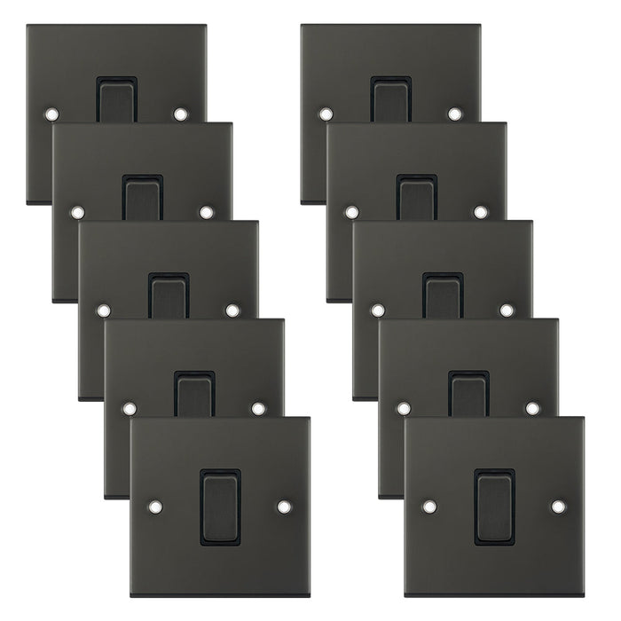 Selectric DSL12-01 5M 1 Gang 2 Way 10AX Plate Switch - Dark Bronze, Black Insert (Pack 10)