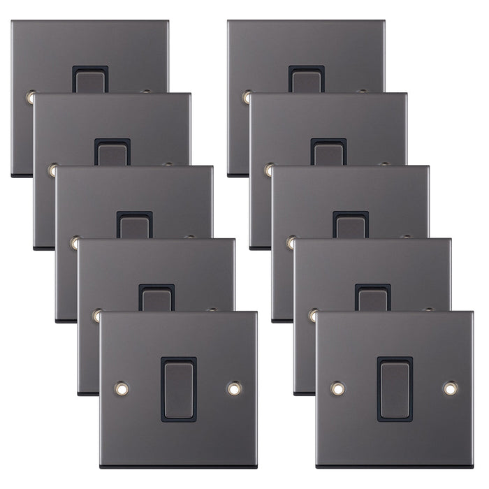 Selectric DSL401 5M 1 Gang 2 Way 10AX Plate Switch - Black Nickel, Black Insert (Pack 10)