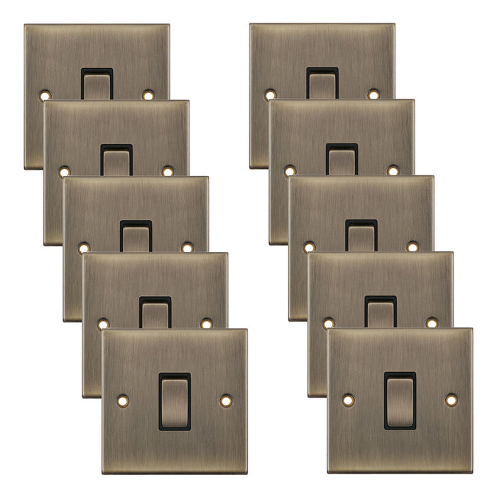 Selectric DSL601 5M 1 Gang 2 Way 10AX Plate Switch - Antique Brass, Black Insert (Pack 10)
