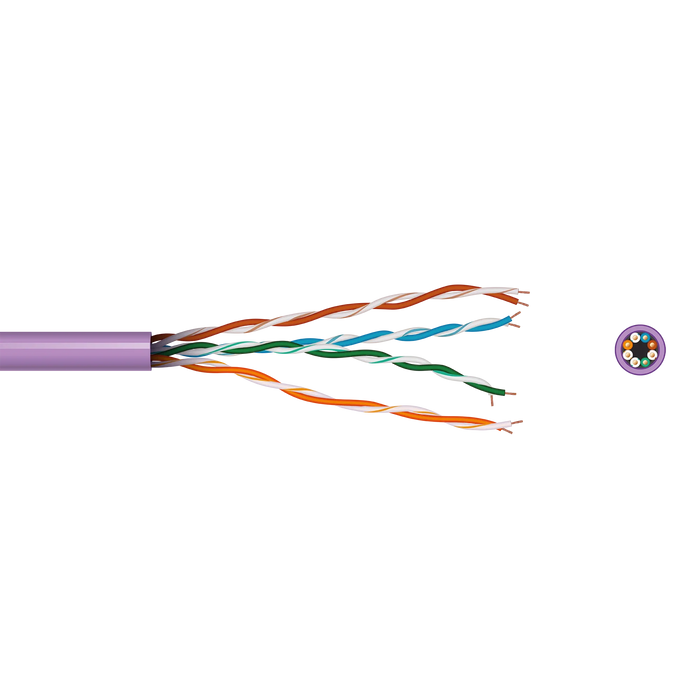 CAT5e LSZH Purple LAN/ETHERNET UTP Copper Data Cable - 305M