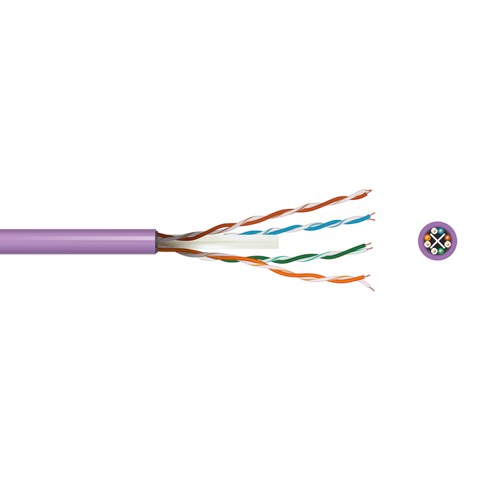 CAT6 LSZH Purple LAN/ETHERNET UTP Copper Data Cable - 305M