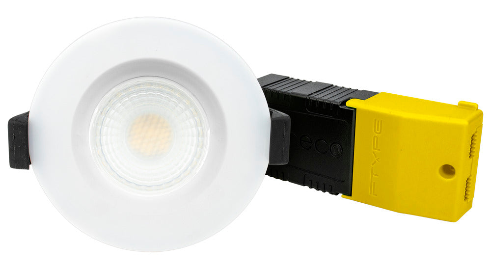 Luceco EFCB60WD2W FType Compact Dim2Warm 6W IP65 Fire Rated Downlight - White (6 Pack)