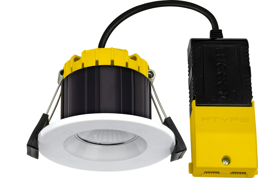 Luceco EFCB60WD2W FType Compact Dim2Warm 6W IP65 Fire Rated Downlight - White (10 Pack)