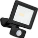 Luceco EFLD10B40P-06 10W Essence Security PIR Floodlight with Ball Joint 1m Cable - Dusk-Till-Dawn Override PIR - Black - westbasedirect.com