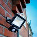 Luceco EFLD10B40P-06 10W Essence Security PIR Floodlight with Ball Joint 1m Cable - Dusk-Till-Dawn Override PIR - Black - westbasedirect.com