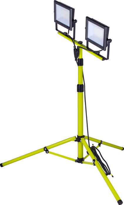 Luceco EFLDTT50B50 Eco Tripod  Black Twin 5000lm 2x50W 5000K - UK Plug - westbasedirect.com