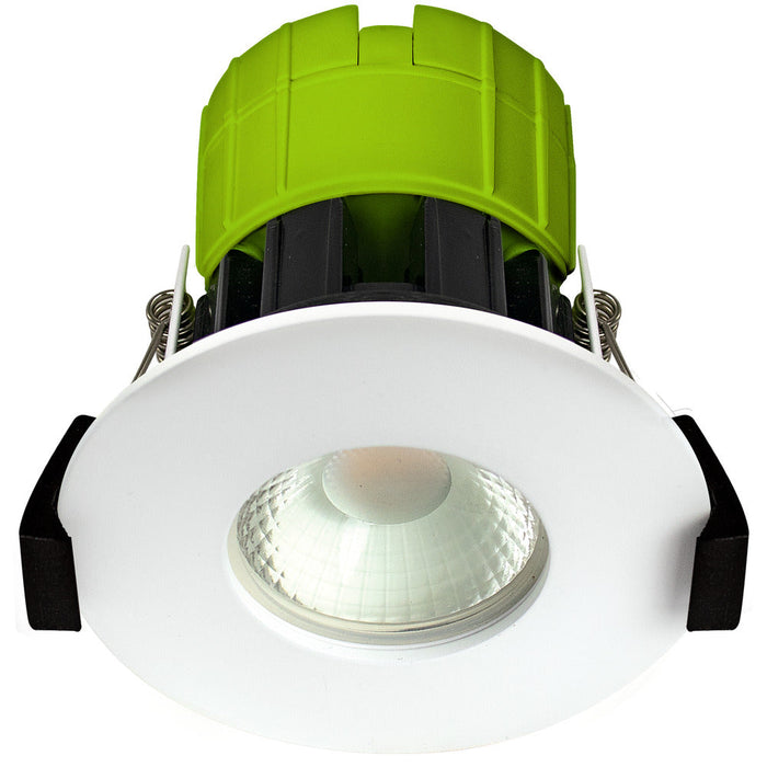 Luceco EFT60W30/6 FType Fixed 6W Warm White 3000K IP65 Dimmable Fire Rated Downlight - White (6 Pack) - westbasedirect.com