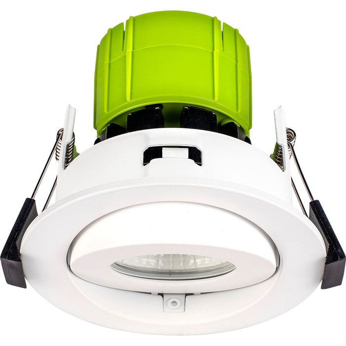 Luceco EFTA60W40 FType Adjustable 6W Dimmable Cool White 4000K IP20 Fire Rated LED Downlight - White - westbasedirect.com