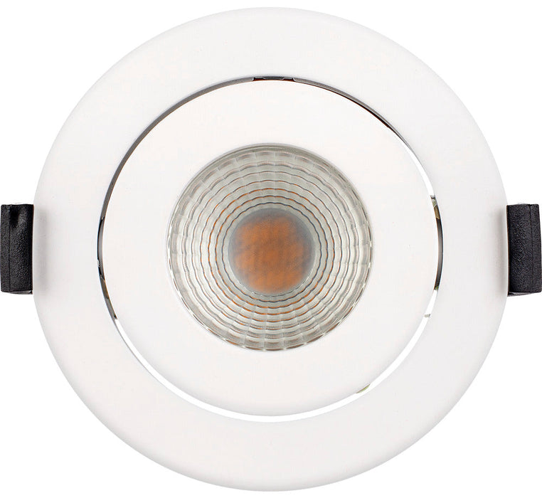 Luceco EFTA60W40 FType Adjustable 6W Dimmable Cool White 4000K IP20 Fire Rated LED Downlight - White - westbasedirect.com