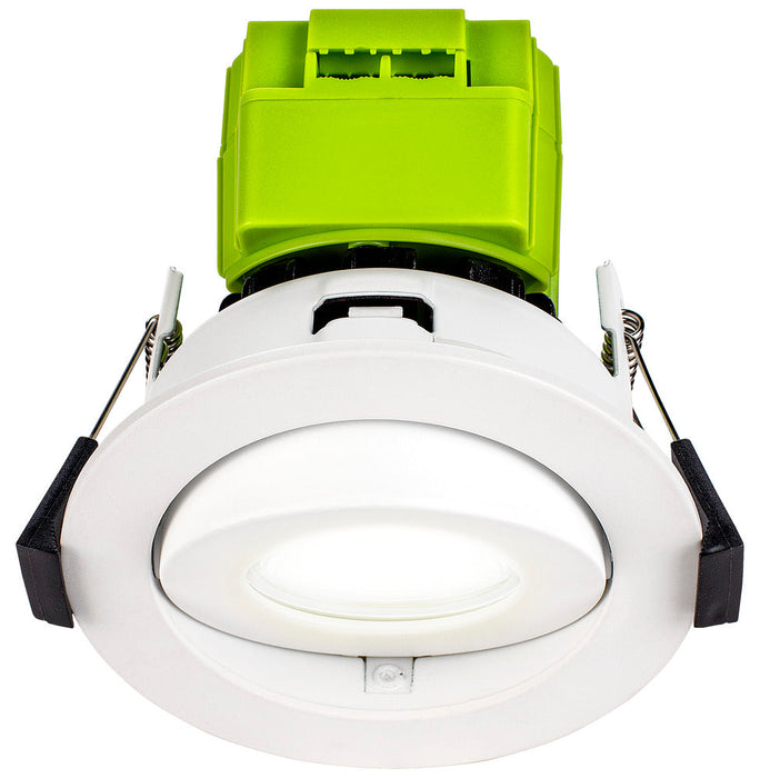 Luceco EFTA60W40 FType Adjustable 6W Dimmable Cool White 4000K IP20 Fire Rated LED Downlight - White - westbasedirect.com