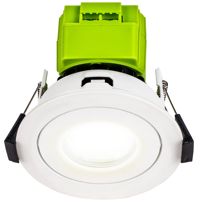 Luceco EFTA60W40 FType Adjustable 6W Dimmable Cool White 4000K IP20 Fire Rated LED Downlight - White - westbasedirect.com