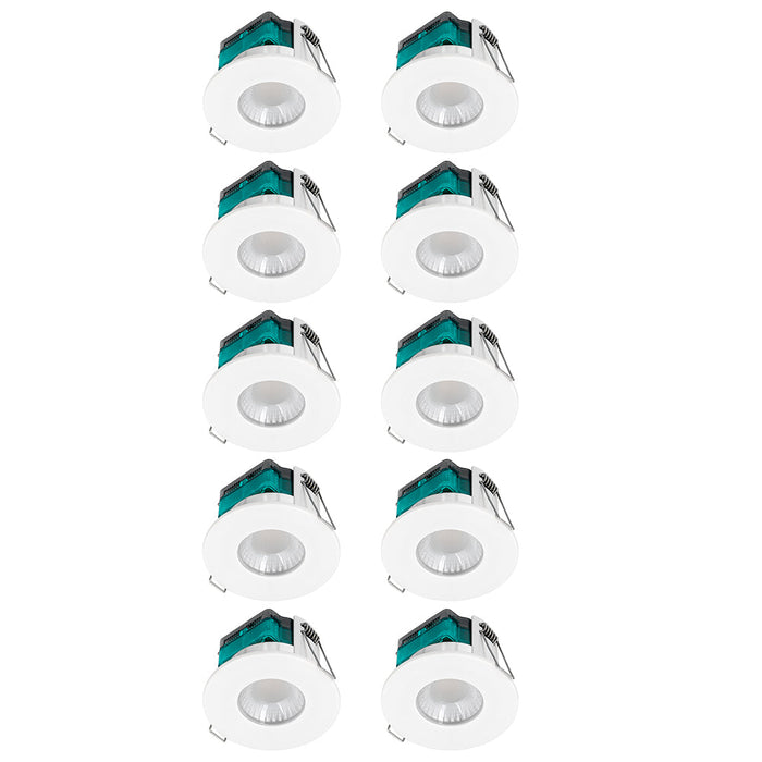 Luceco EFTF5W30 FType Essence 5W 515lm 3000K Dimmable IP65 White Bezel -  Flat (10 Pack)