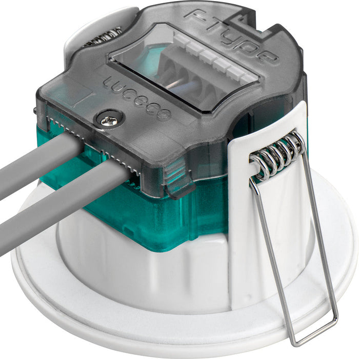 Luceco EFTF5W40 FType Essence 5W 550lm 4000K Dimmable IP65 White Bezel - Flat (6 Pack)