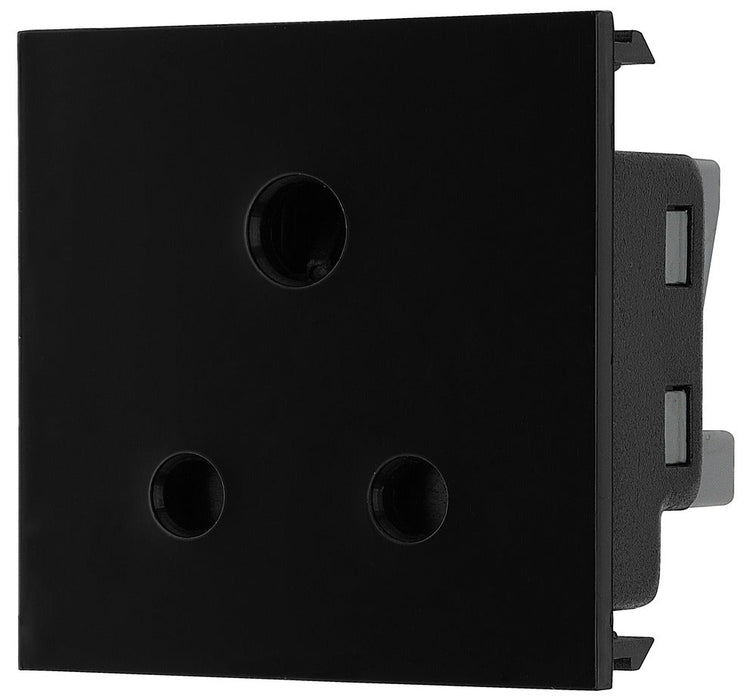 BG EM5ASB Euro Module 5A Round Pin Unswitched Socket - Black - westbasedirect.com