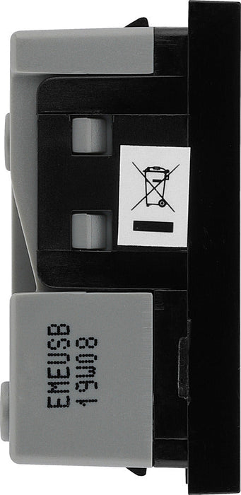 BG EMEUSB Euro Module 16A 2 Pin Unswitched Socket - Black - westbasedirect.com