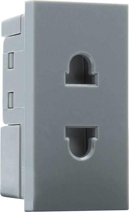 BG EMEUSG Euro Module 16A 2 Pin Unswitched Socket - Grey - westbasedirect.com