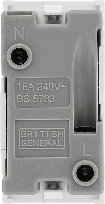 BG EMEUSW Euro Module 16A 2 Pin Unswitched Socket - White - westbasedirect.com