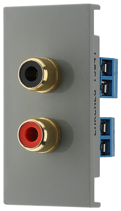 BG EMRCA2G Euro Module RCA x2 Outlet - Grey - westbasedirect.com