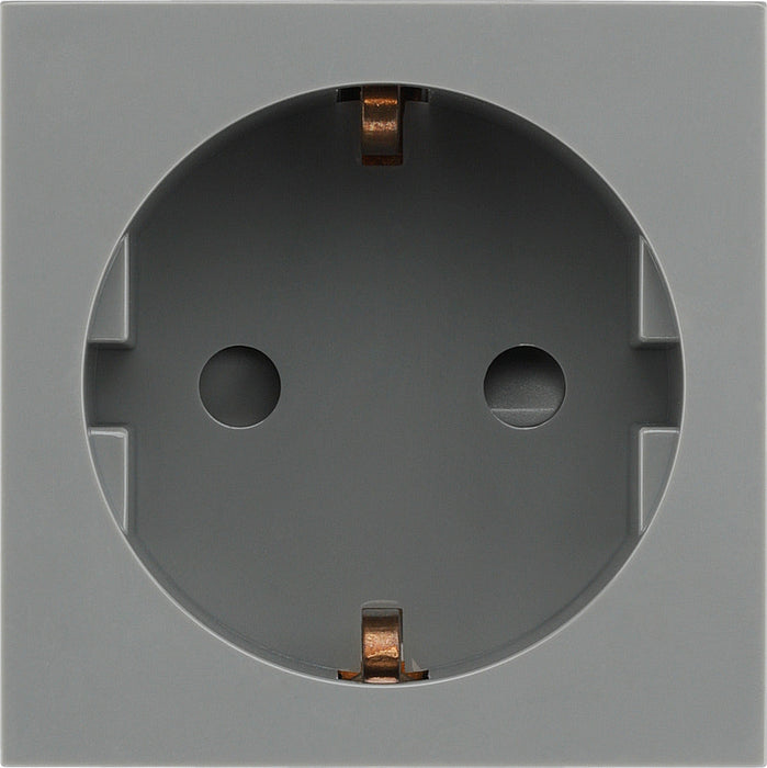 BG EMSCHSG Euro Module 16A Schuko Unswitched Socket - Grey - westbasedirect.com