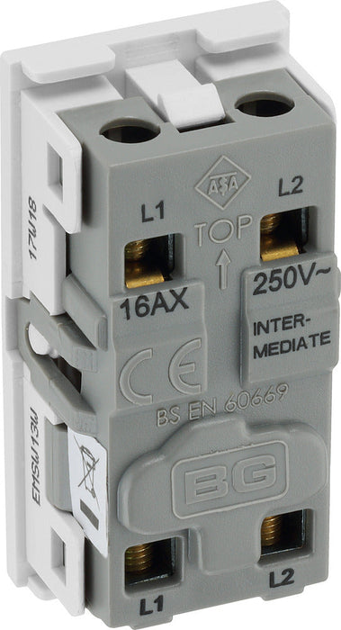 BG EMSW13W Euro Module 10AX Intermediate Switch - White - westbasedirect.com