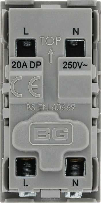 BG EMSW30G Euro Module 20A DP Switch - Grey - westbasedirect.com