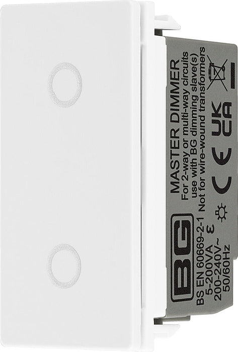 BG EMTDMW Euro Module Master Touch LED Dimmer - White - westbasedirect.com