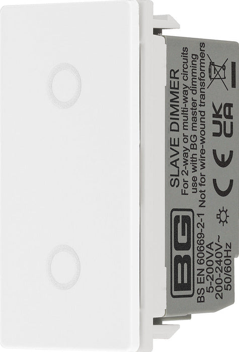 BG EMTDSPCWH Euro Module Secondary Touch LED Dimmer - PC White - westbasedirect.com