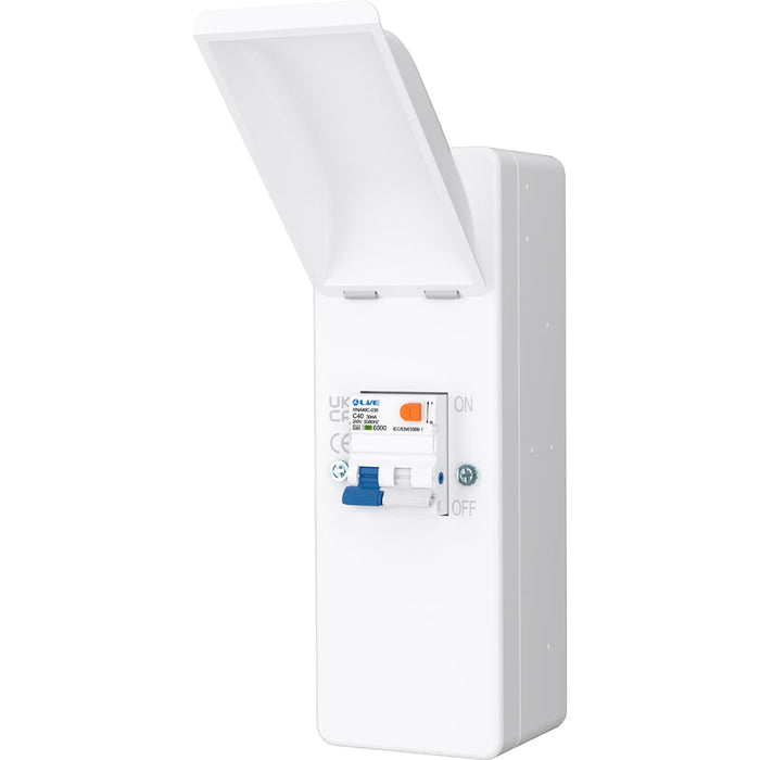 LIVE Electrical EMU2-BR 2 Way IP40 Metal EV Charging Unit with 40A Type A DP RCBO B Curve - westbasedirect.com