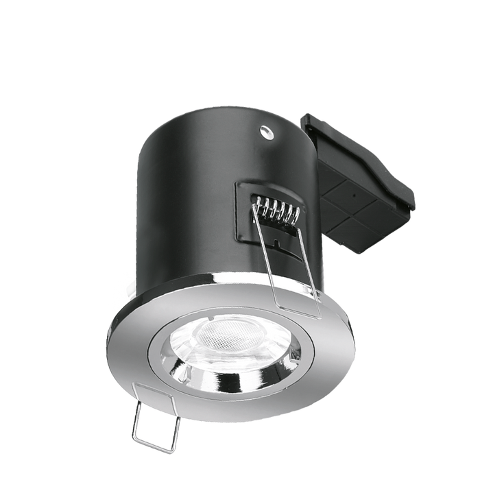 Aurora EN-FD101PC EFD GU10 Fixed Lock Ring Aluminium Fire-Rated Downlight - Polished Chrome - westbasedirect.com