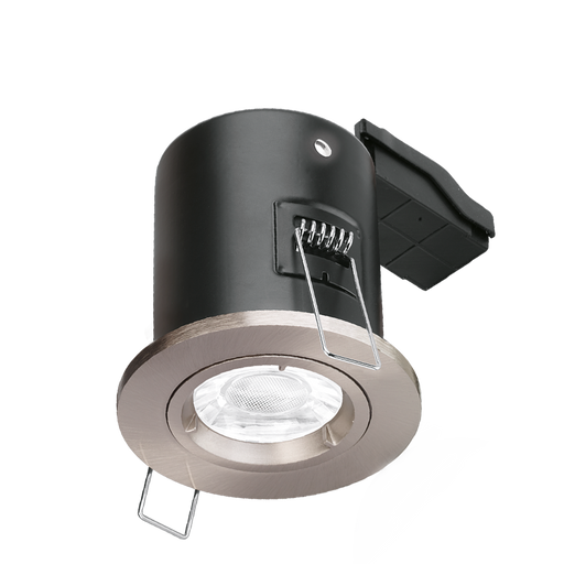 Aurora EN-FD101SN EFD GU10 Fixed Lock Ring Aluminium Fire-Rated Downlight - Satin Nickel - westbasedirect.com