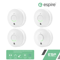 ESP Espire Mains Powered ES1SLV 3x Optical Smoke Alarm & ES1HLV Heat Alarm with a 10 Year Lithium Battery