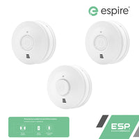 ESP Espire Battery Powered ES1SL 2x Optical Smoke Alarm & ES1HL Heat Alarm by a 10 Year Lithium Battery