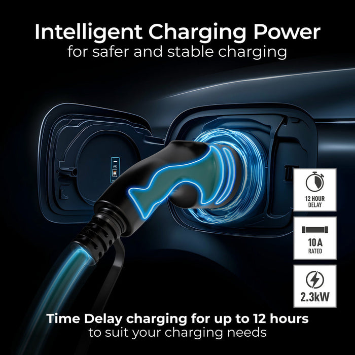 Masterplug EVCM221003 Mode 2 EV Charging Cable 3m 3 Pin UK Plug To Type 2 - westbasedirect.com