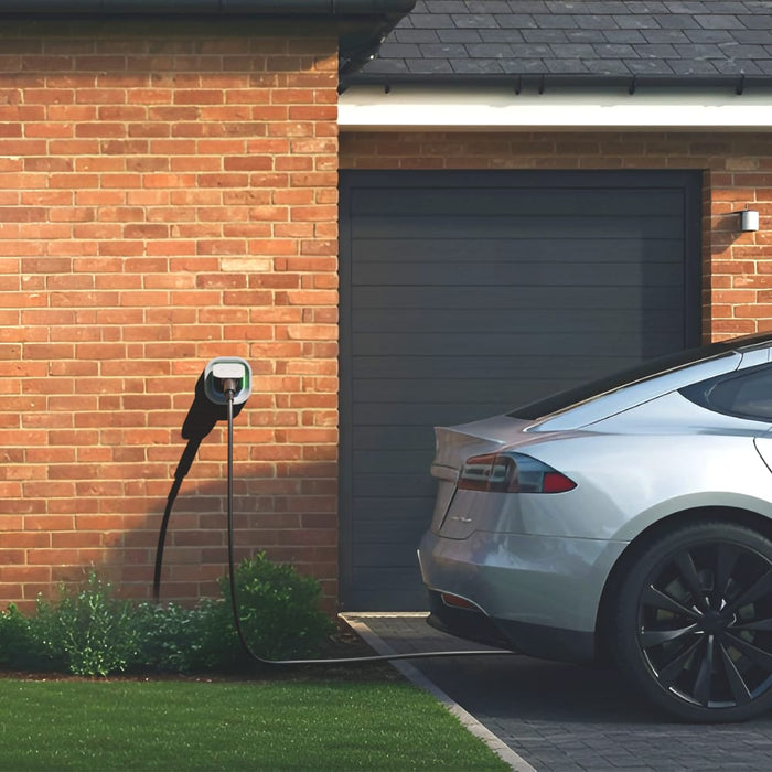 Sync Energy EVL7MSG Link EV Charger Surface & Recessed Socket 7.4kW 32A Silver with Metal Control Box & Wi-Fi + 4G