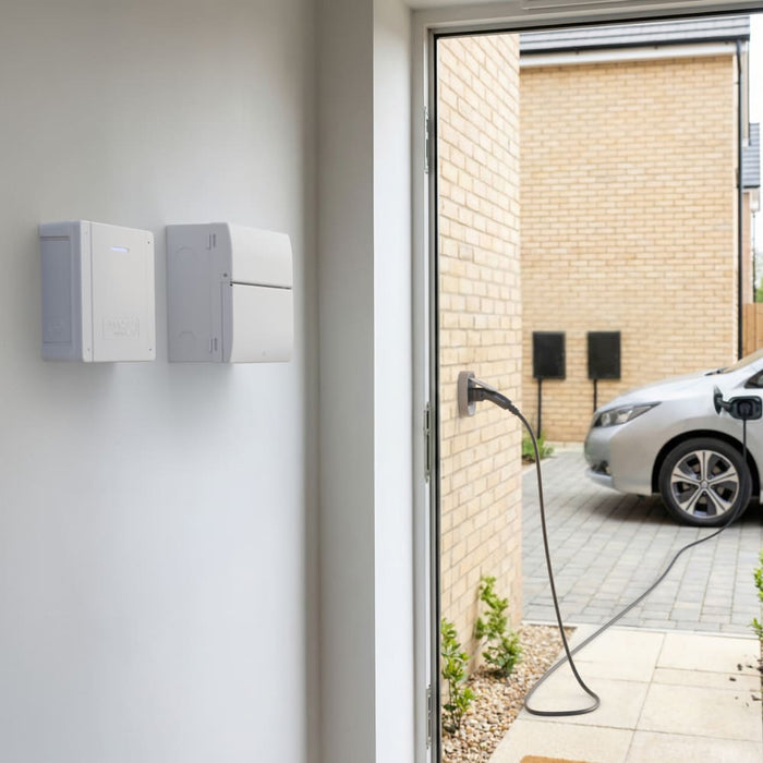 Sync Energy EVL7PS Link EV Charger Surface & Recessed Socket 7.4kW 32A Silver with Plastic Control Box & Wi-Fi