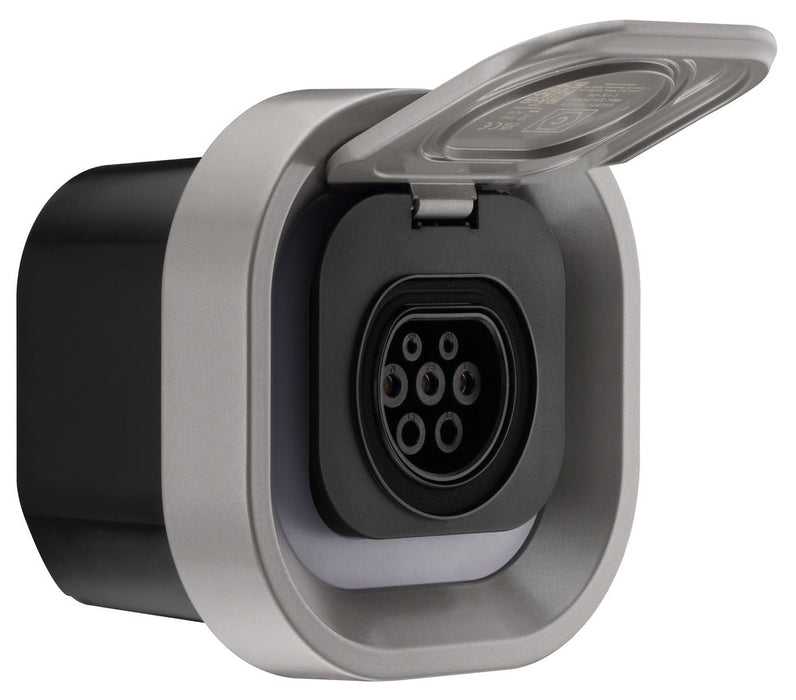BG Sync Energy EVLS7MSG Link EV Charger Surface Socket 7.4kW 32A Silver with Metal Control Box - Wi-Fi + LAN + 4G