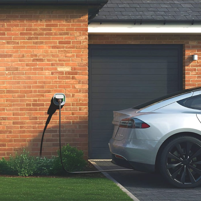 BG Sync Energy EVLS7MSG Link EV Charger Surface Socket 7.4kW 32A Silver with Metal Control Box - Wi-Fi + LAN + 4G