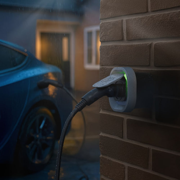 BG Sync Energy EVLS7MSG Link EV Charger Surface Socket 7.4kW 32A Silver with Metal Control Box - Wi-Fi + LAN + 4G