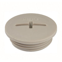 Wiska 10060624 EVSG M12 Plastic Metric Threaded Stop End - Light Grey