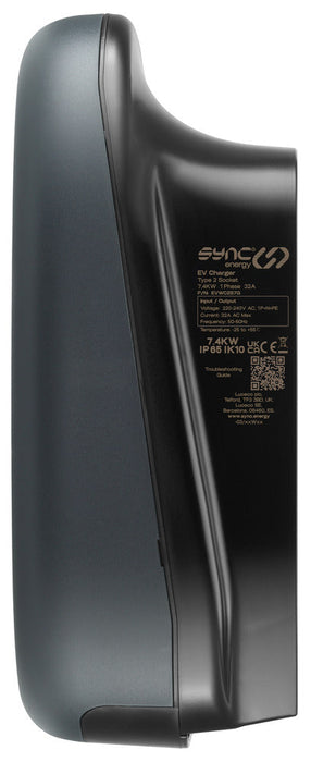 Sync Energy EVWC2S7G 7.4kW Wall Charger with Wi-Fi and Type 2 Socket - westbasedirect.com
