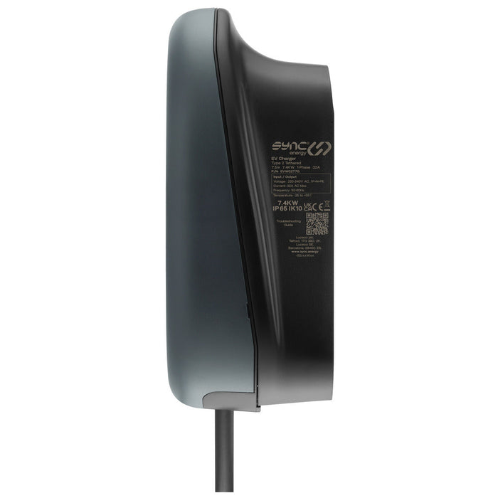 Sync Energy EVWC2T7G EV Wall Charger 7.4kW - Tethered with Wi-Fi - westbasedirect.com