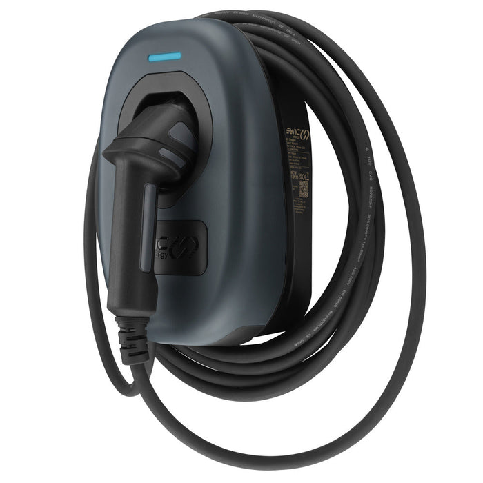 Sync Energy EVWC2T7GG EV Wall Charger 7.4kW Single Phase Type 2 Tethered Wi-Fi + 4G*, 7.5m cable (incl. CT clamp) - westbasedirect.com