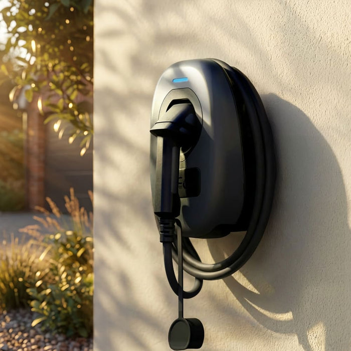 Sync Energy EVWC2T7GG EV Wall Charger 7.4kW Single Phase Type 2 Tethered Wi-Fi + 4G*, 7.5m cable (incl. CT clamp) - westbasedirect.com