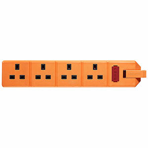 Masterplug 4 Socket 2m 13A Heavy Duty Extension Lead Orange - westbasedirect.com