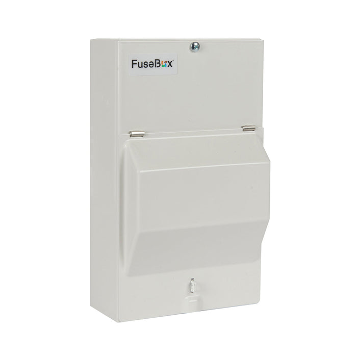 FuseBox F100GRA Garage Unit - Metal Enclosure, 63A 30mA Type A RCD, 6+16A MCB - westbasedirect.com