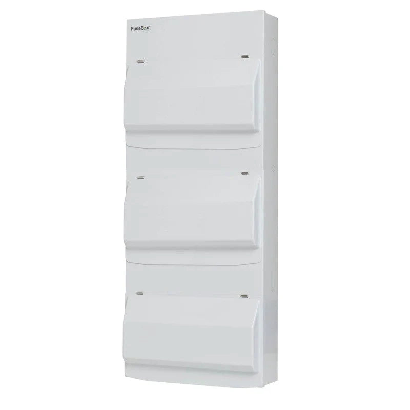 FuseBox F3054E 48 Module (3 Bank) Metal Empty Enclosure with Busbar ...