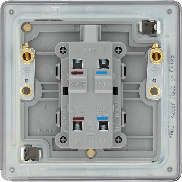 BG FAB31 Flatplate Screwless 20A DP Switch + Neon - Antique Brass