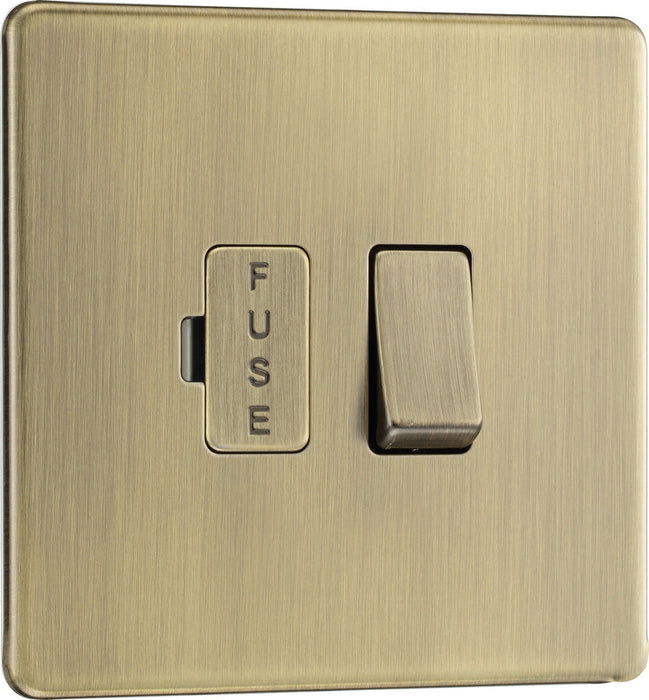 BG FAB50 Flatplate Screwless Switched Spur 13A - Antique Brass